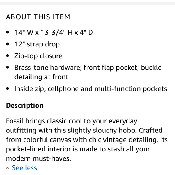 FOSSIL “Tate” Hobo Bag - Picture 13 of 13